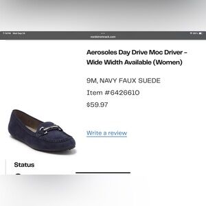 Navy faux suede loafers Size 9